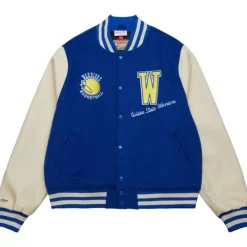 Men Mitchell & Ness Jackets & Outerwear-Unisex Varsity Jacket Golden State Warriors