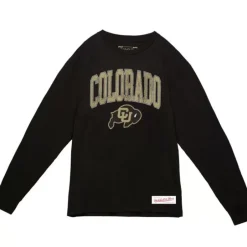 Men Mitchell & Ness T-Shirts & Tops-University Arch Logo Ls University Of Colorado Boulder