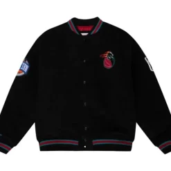 Men Mitchell & Ness Jackets & Outerwear-Varsity Jacket Detroit Pistons