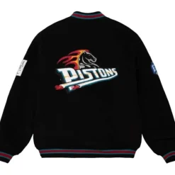 Men Mitchell & Ness Jackets & Outerwear-Varsity Jacket Detroit Pistons