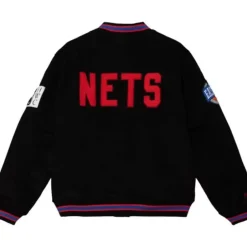 Men Mitchell & Ness Jackets & Outerwear-Varsity Jacket New York Nets