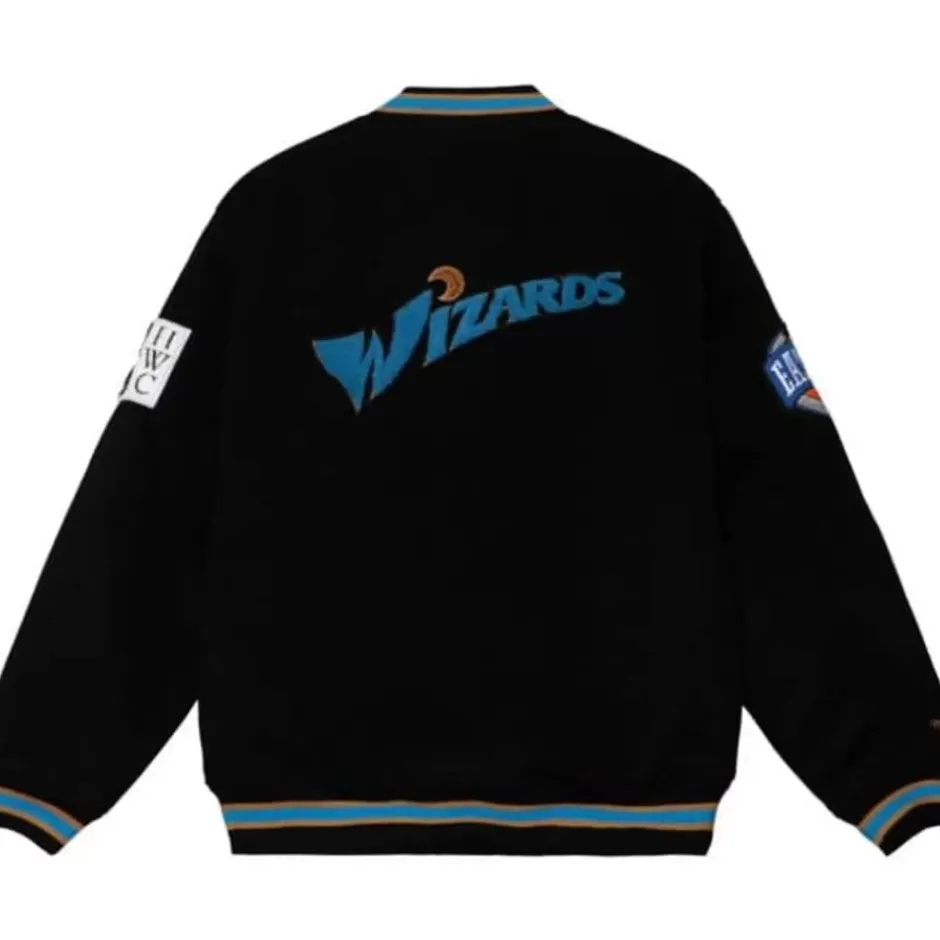Men Mitchell & Ness Jackets & Outerwear-Varsity Jacket Washington Wizards