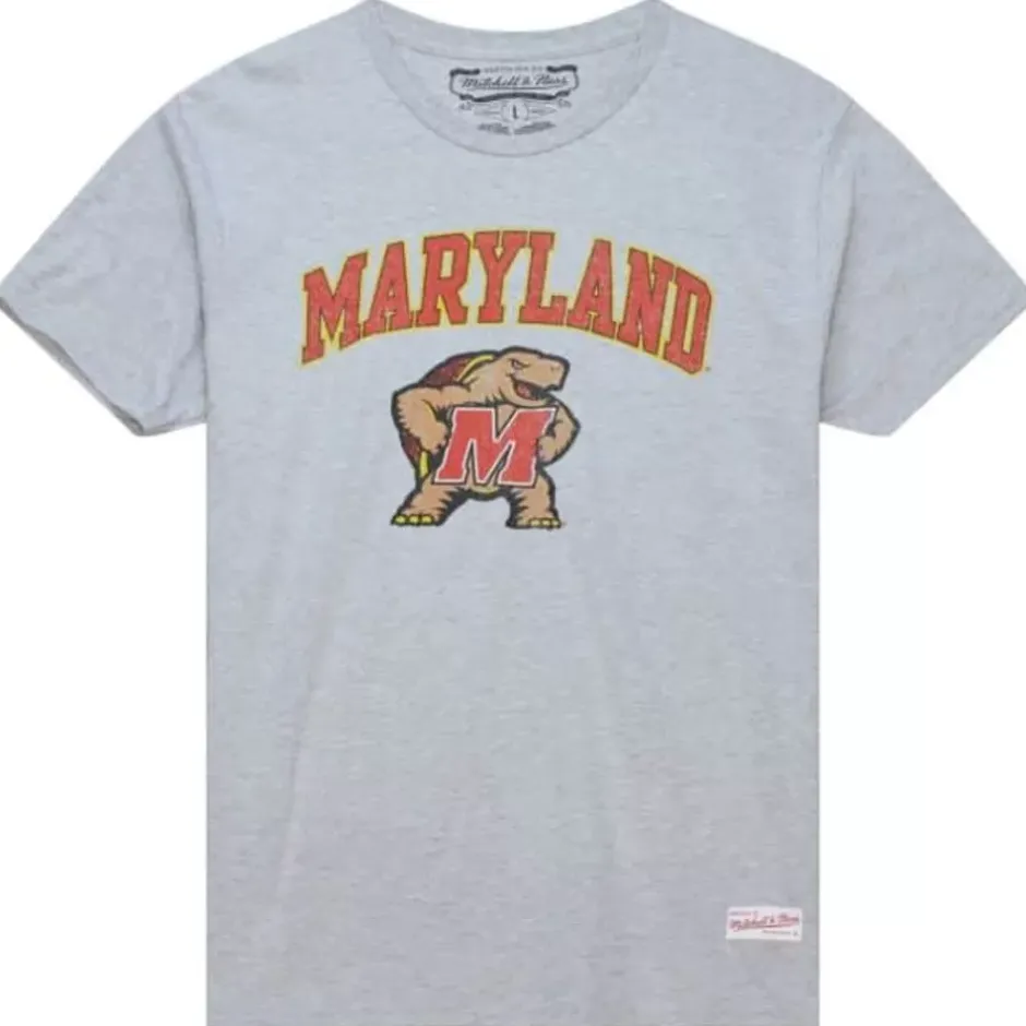 Men Mitchell & Ness T-Shirts & Tops-Vintage Arch Tee University Of Maryland
