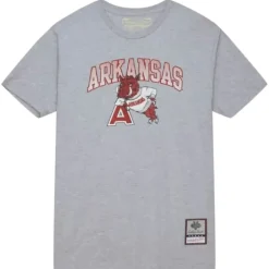 Men Mitchell & Ness T-Shirts & Tops-Vintage Arch Tee University Of Arkansas
