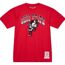 Men Mitchell & Ness T-Shirts & Tops-Vintage Brutus Tee Ohio State
