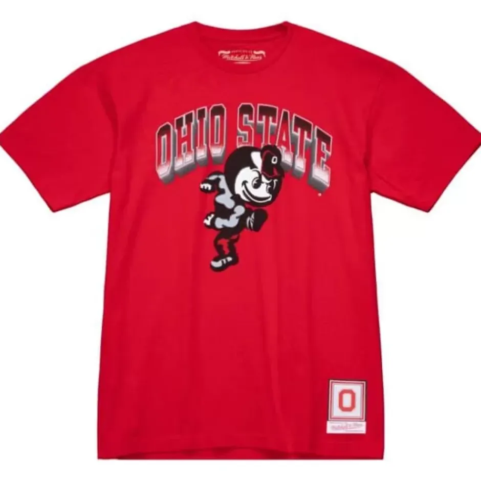 Men Mitchell & Ness T-Shirts & Tops-Vintage Brutus Tee Ohio State