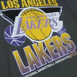Men Mitchell & Ness T-Shirts & Tops-Vintage Cracked Tee Los Angeles Lakers