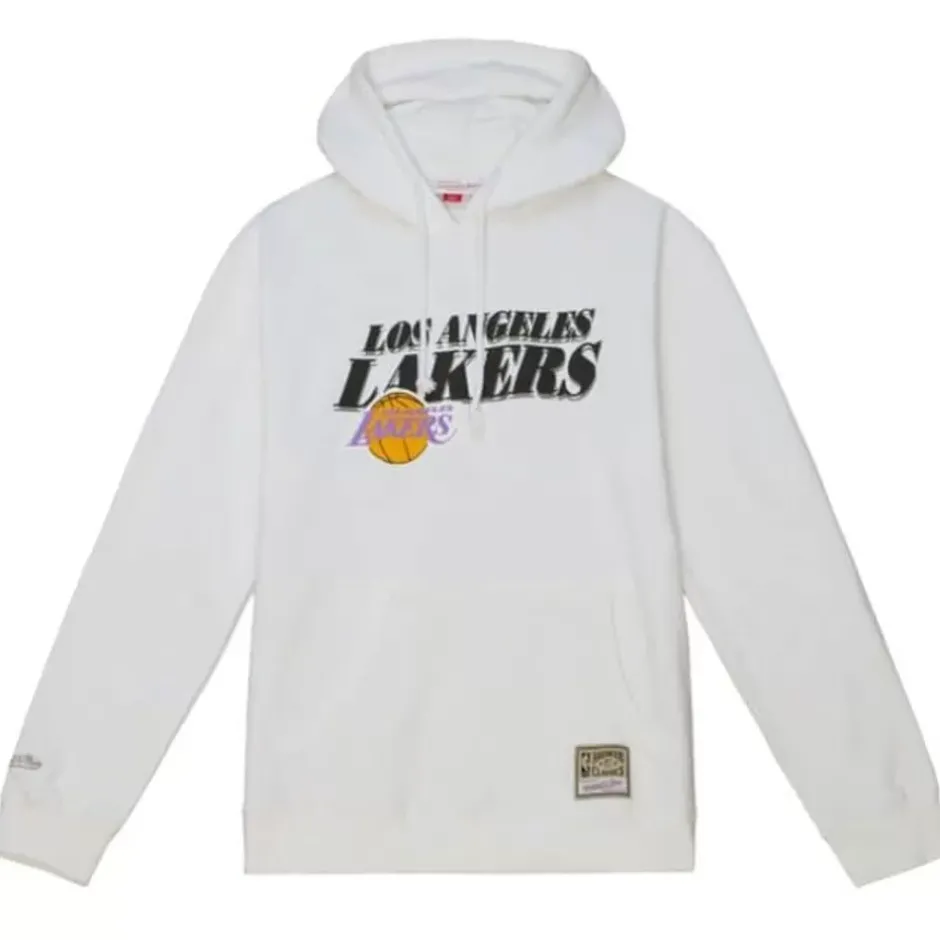 Men Mitchell & Ness Hoodies & Sweatshirts-Vintage Line Up Pullover Los Angeles Lakers