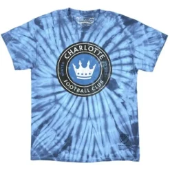 Men Mitchell & Ness T-Shirts & Tops-Vintage Logo Tie Dye Tee Charlotte Fc