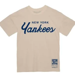 Men Mitchell & Ness T-Shirts & Tops-Vintage Script Tee New York Yankees
