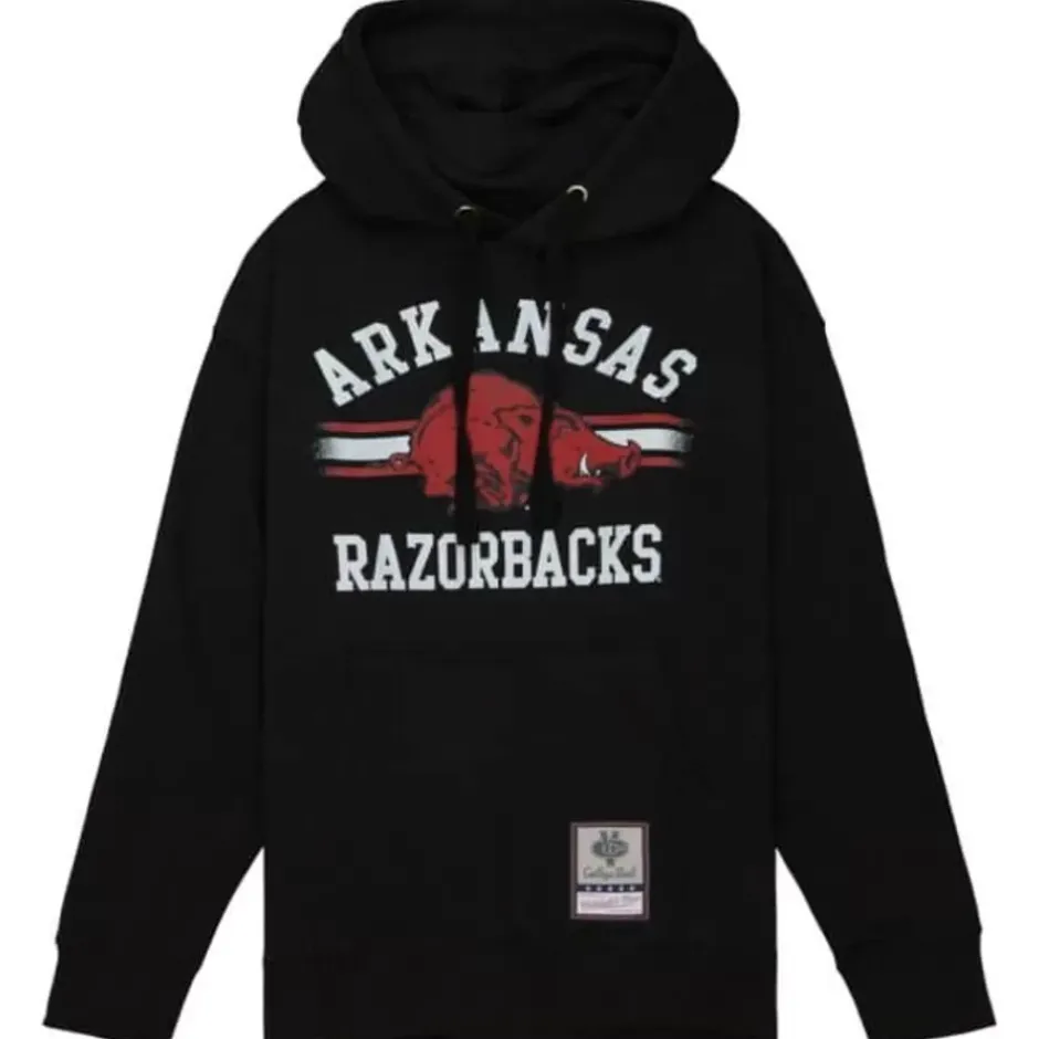 Men Mitchell & Ness Hoodies & Sweatshirts-Vintage Stripes Pullover University Of Arkansas