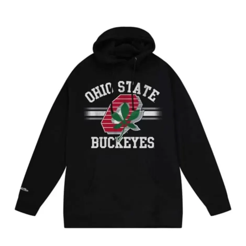 Men Mitchell & Ness Hoodies & Sweatshirts-Vintage Stripes Pullover Ohio State
