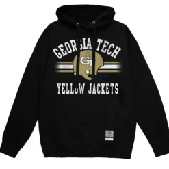 Men Mitchell & Ness Hoodies & Sweatshirts-Vintage Stripes Pullover Georgia Tech