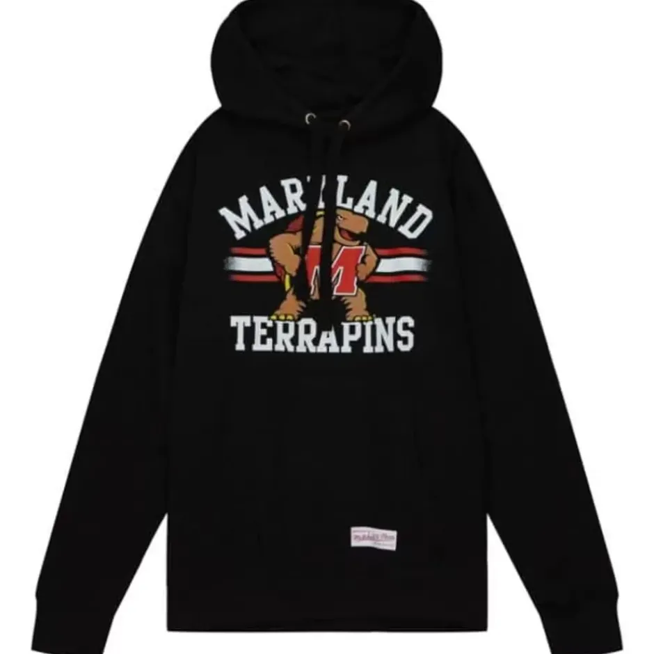 Men Mitchell & Ness Hoodies & Sweatshirts-Vintage Stripes Pullover University Of Maryland
