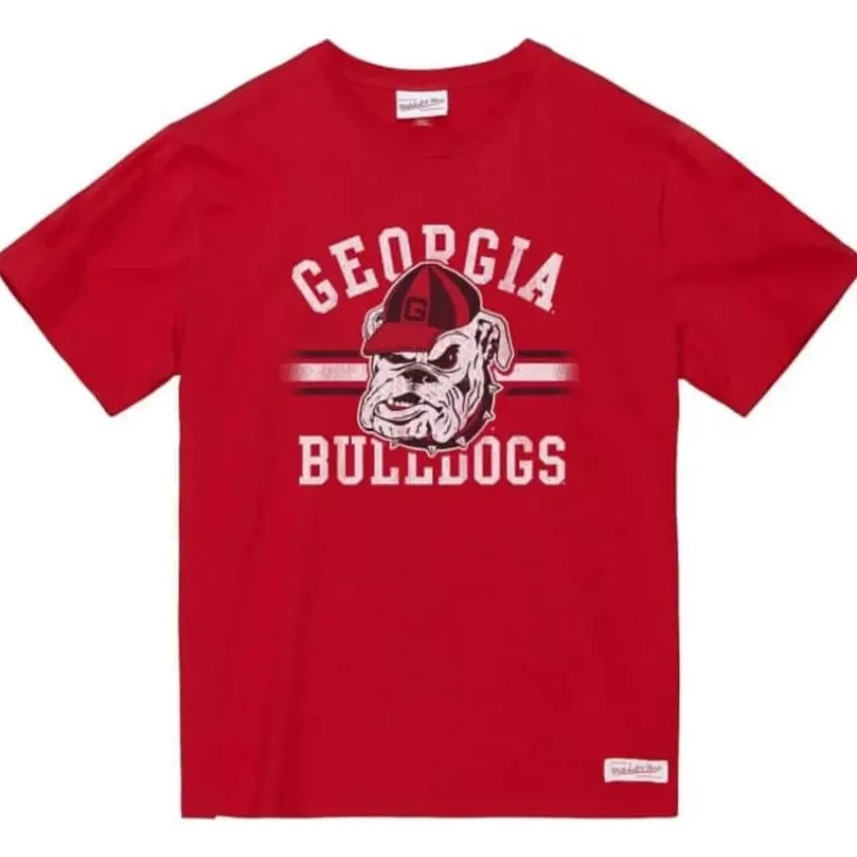 Men Mitchell & Ness T-Shirts & Tops-Vintage Stripes Tee University Of Georgia