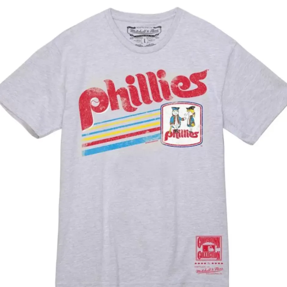 Men Mitchell & Ness T-Shirts & Tops-Vintage Tee Philadelphia Phillies