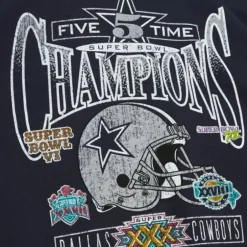Men Mitchell & Ness Hoodies & Sweatshirts-Vtg Super Bowl Crew Dallas Cowboys