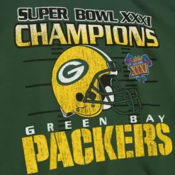 Men Mitchell & Ness Hoodies & Sweatshirts-Vtg Super Bowl Crew Green Bay Packers