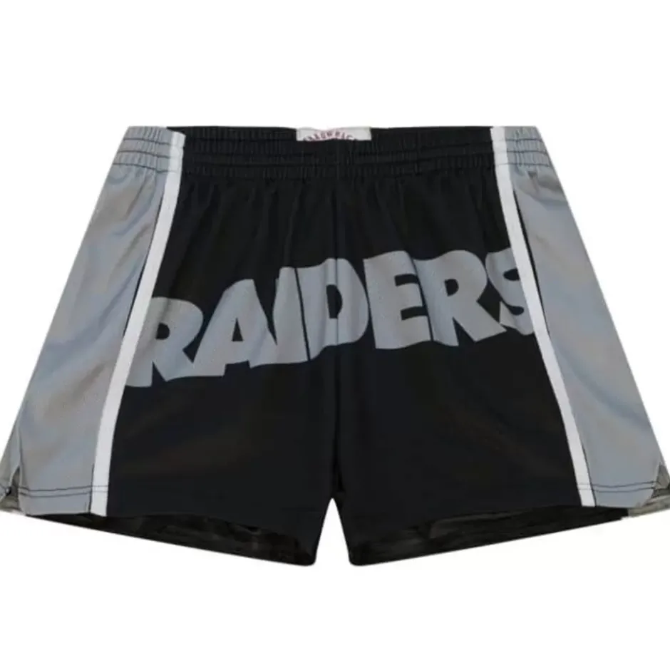 Woman Mitchell & Ness Shorts-Womens Big Face 3.0 Shorts Oakland Raiders