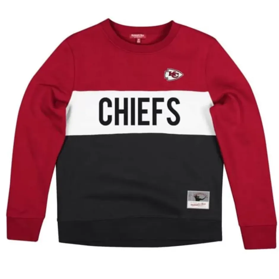 Woman Mitchell & Ness Hoodies & Sweatshirts-Women'S Color Block Crew 2.0 Kansas City Chiefs