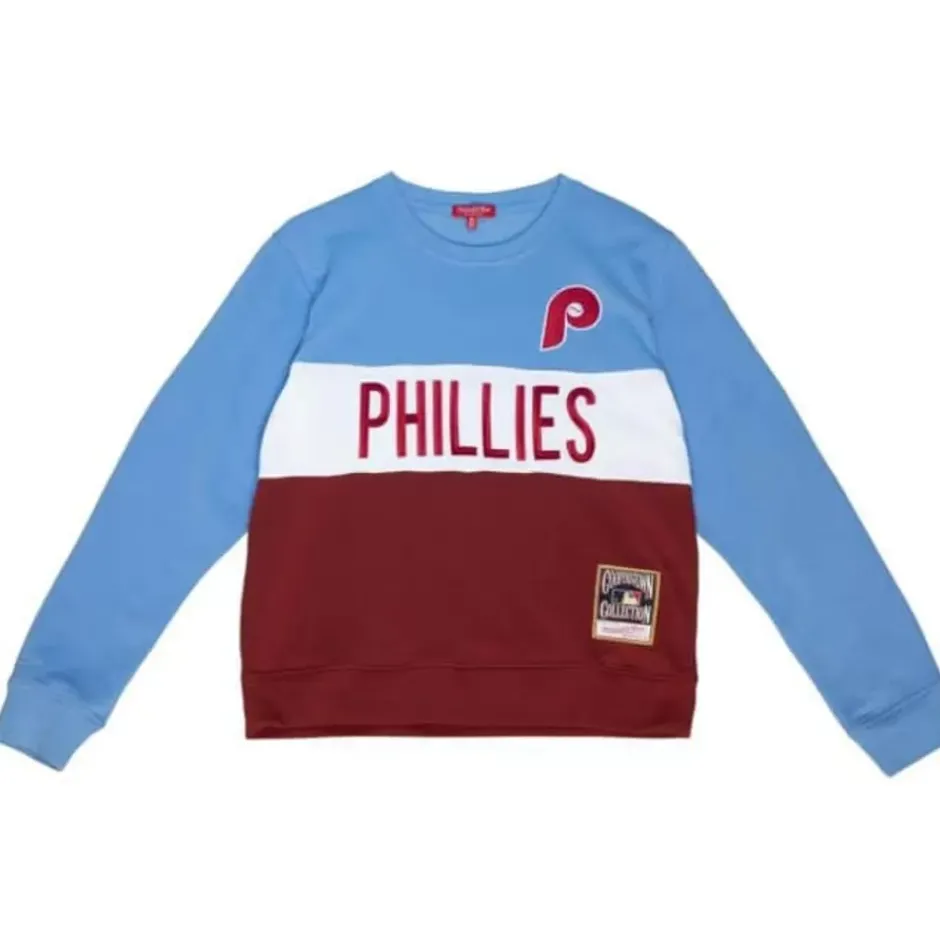 Woman Mitchell & Ness Hoodies & Sweatshirts-Women'S Color Block Crew 2.0 Philadelphia Phillies