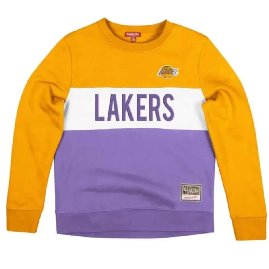 Woman Mitchell & Ness Hoodies & Sweatshirts-Women'S Color Block Crew 2.0 Los Angeles Lakers