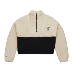 Woman Mitchell & Ness Hoodies & Sweatshirts-Womens Cozyfield Half Zip Pullover Chicago Bulls