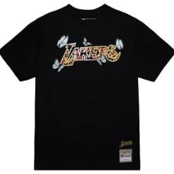 Woman Mitchell & Ness T-Shirts & Tops-Womens Floral Ss Top Los Angeles Lakers