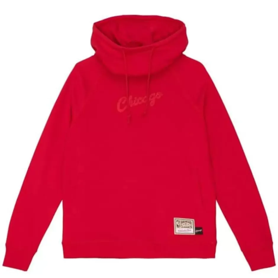 Men Mitchell & Ness Hoodies & Sweatshirts-Womens Funnel Neck Fleece 3.0 Chicago Bulls