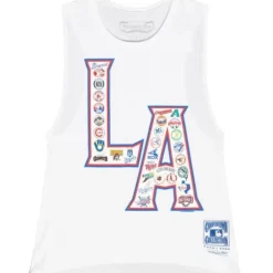 Woman Mitchell & Ness T-Shirts & Tops-Womens La All Over Print Tee