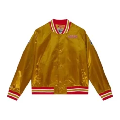 Men Mitchell & Ness Jackets & Outerwear-Womens Lightweight Satin Jacket San Francisco 49Ers