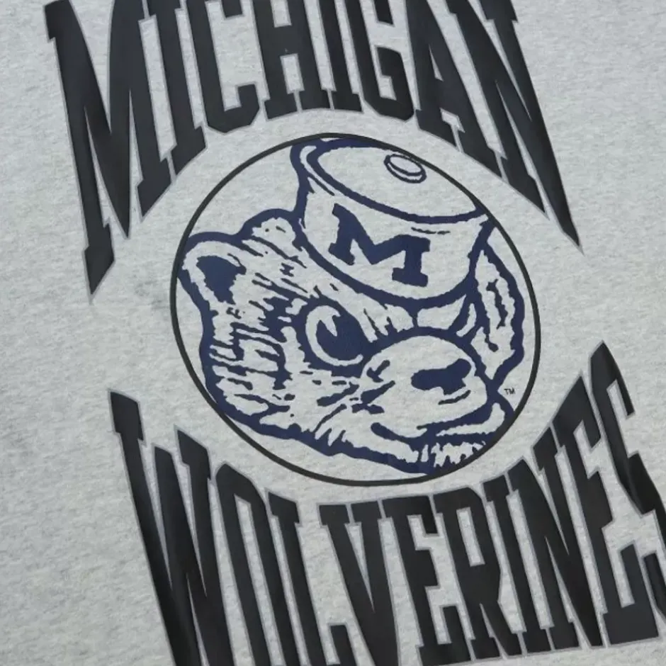 Men Mitchell & Ness Hoodies & Sweatshirts-Women'S Logo Lightweight Crew 3.0 University Of Michigan