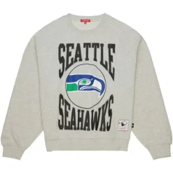 Woman Mitchell & Ness Hoodies & Sweatshirts-Women'S Logo Lightweight Crew 3.0 Seattle Seahawks