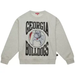 Men Mitchell & Ness Hoodies & Sweatshirts-Women'S Logo Lightweight Crew 3.0 University Of Georgia