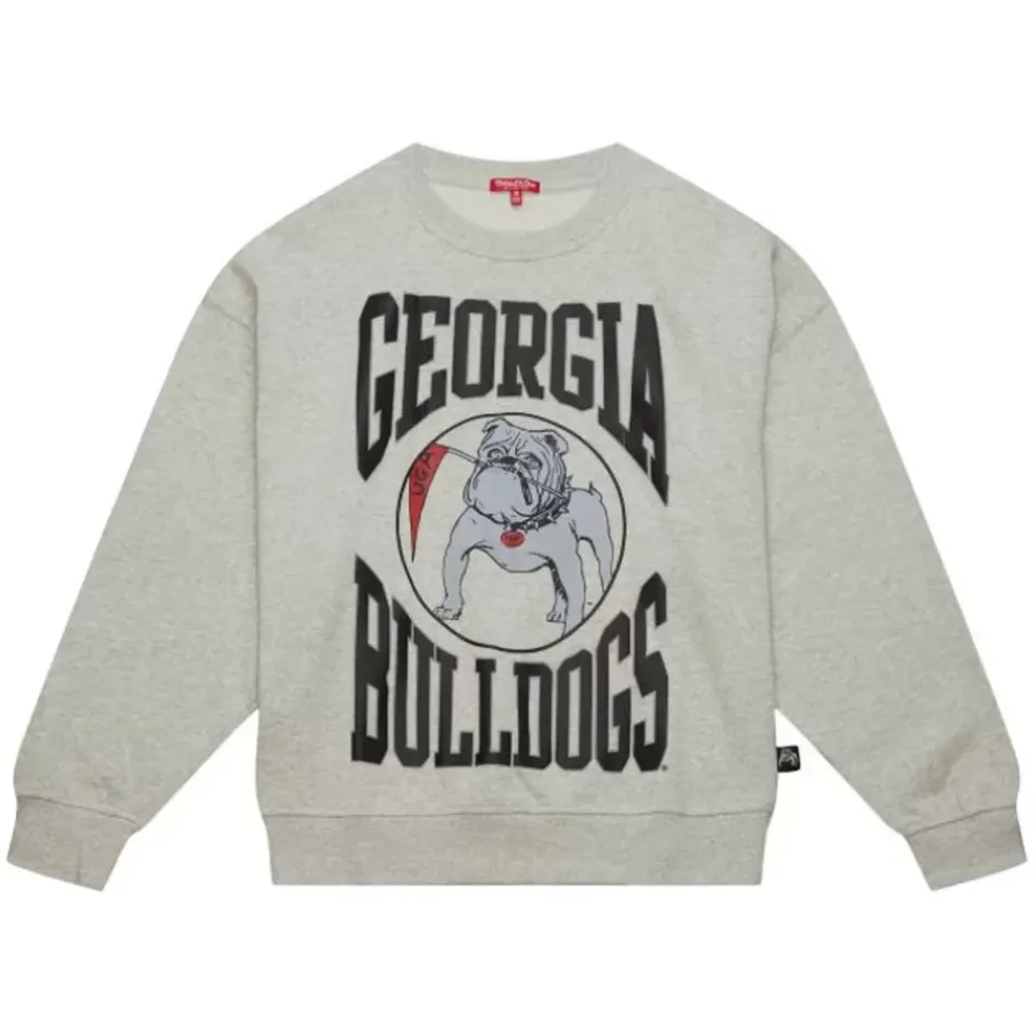 Men Mitchell & Ness Hoodies & Sweatshirts-Women'S Logo Lightweight Crew 3.0 University Of Georgia