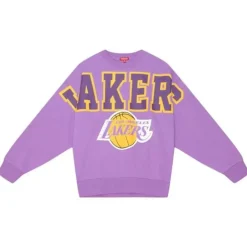 Men Mitchell & Ness Hoodies & Sweatshirts-Womens Logo Lightweight Fleece Los Angeles Lakers