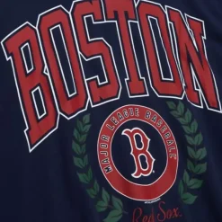 Woman Mitchell & Ness Hoodies & Sweatshirts-Womens Logo Lt Crew 2.0 Boston Red Sox