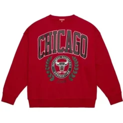 Woman Mitchell & Ness Hoodies & Sweatshirts-Womens Logo Lt Crew 2.0 Chicago Bulls