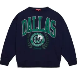 Woman Mitchell & Ness Hoodies & Sweatshirts-Womens Logo Lt Crew 2.0 Dallas Mavericks