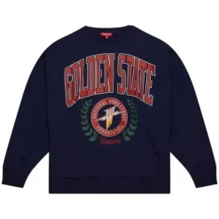 Woman Mitchell & Ness Hoodies & Sweatshirts-Womens Logo Lt Crew 2.0 Golden State Warriors