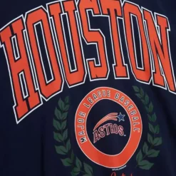 Woman Mitchell & Ness Hoodies & Sweatshirts-Womens Logo Lt Crew 2.0 Houston Astros