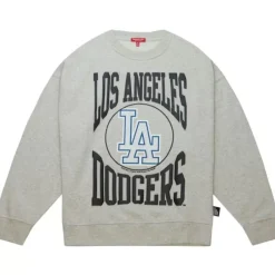 Woman Mitchell & Ness Hoodies & Sweatshirts-Women'S Logo Lt Crew 3.0 Los Angeles Dodgers