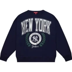 Woman Mitchell & Ness Hoodies & Sweatshirts-Womens Logo Lt Crew 2.0 New York Yankees