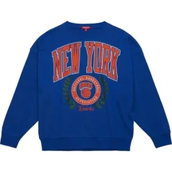 Woman Mitchell & Ness Hoodies & Sweatshirts-Womens Logo Lt Crew 2.0 New York Knicks