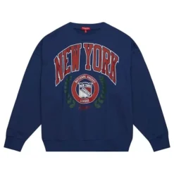 Woman Mitchell & Ness Hoodies & Sweatshirts-Womens Logo Lt Crew 2.0 New York Rangers