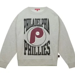 Woman Mitchell & Ness Hoodies & Sweatshirts-Women'S Logo Lt Crew 3.0 Philadelphia Phillies