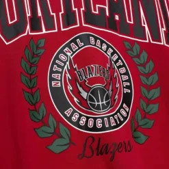 Woman Mitchell & Ness Hoodies & Sweatshirts-Womens Logo Lt Crew 2.0 Portland Trail Blazers