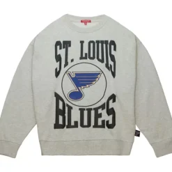 Woman Mitchell & Ness Hoodies & Sweatshirts-Women'S Logo Lt Crew 3.0 St. Louis Blues