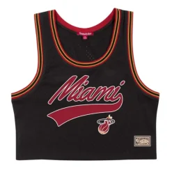 Woman Mitchell & Ness T-Shirts & Tops-Women'S Mesh Crop Tank Miami Heat