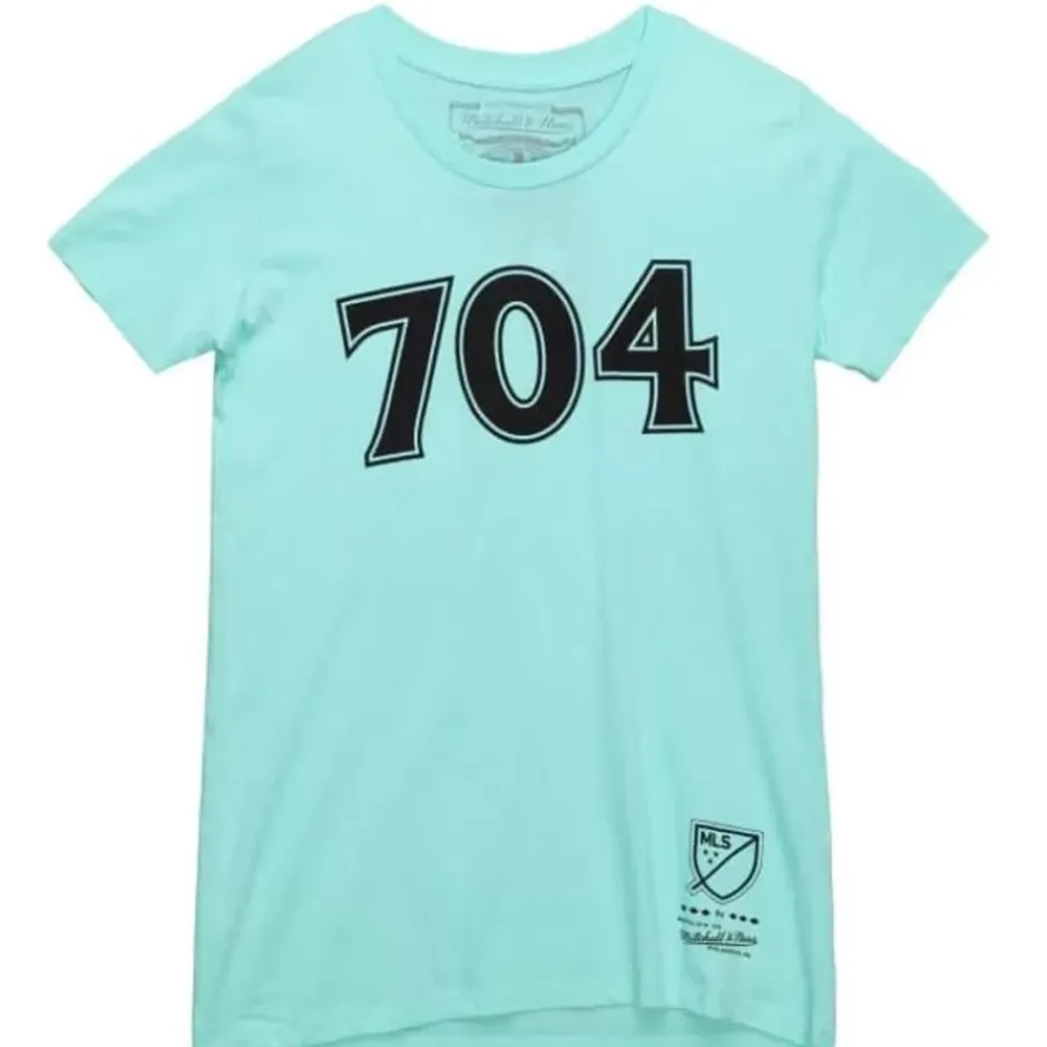 Woman Mitchell & Ness T-Shirts & Tops-Womens Minted Area Code Tee Charlotte Fc